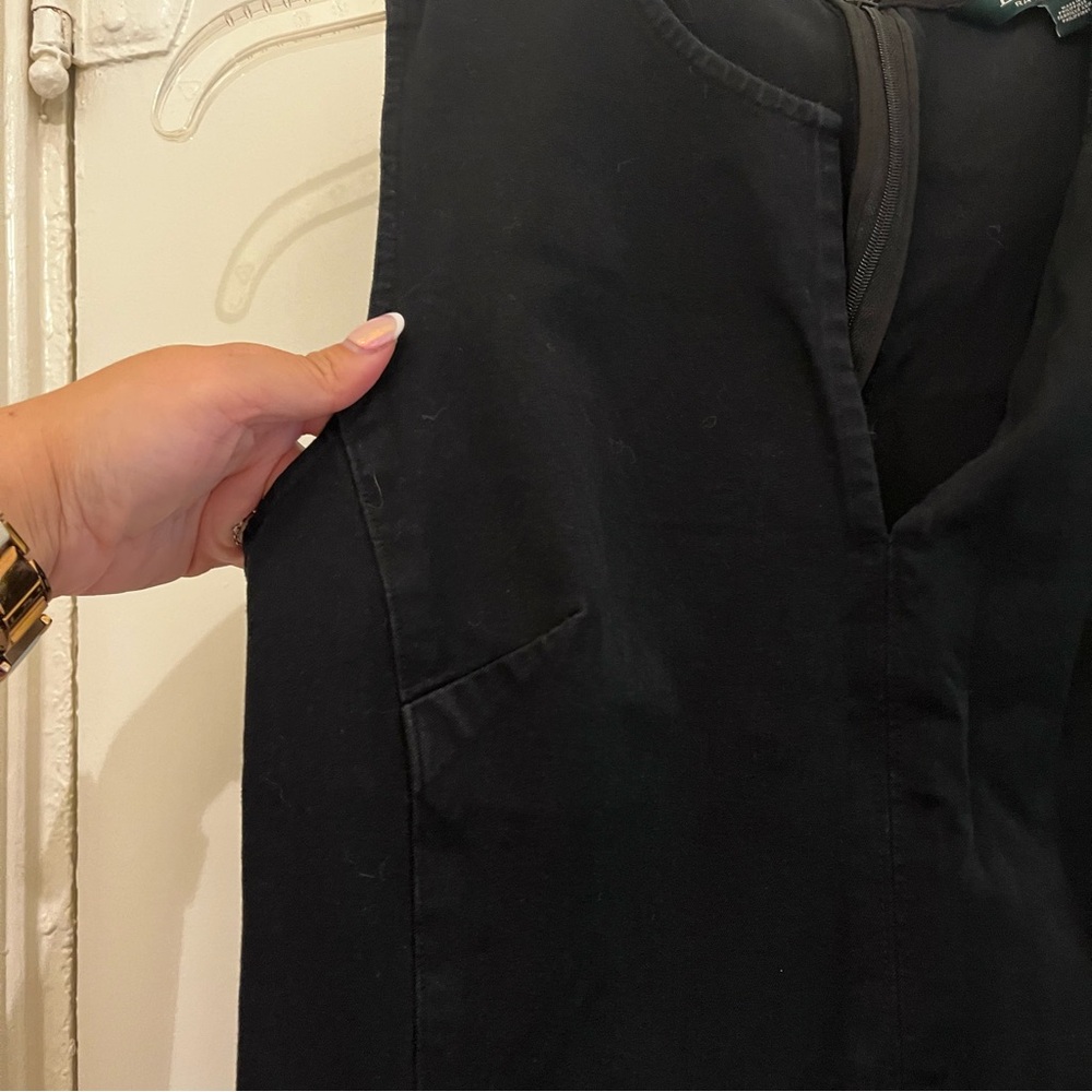 Lauren Ralph Lauren Black Chamonix Sleeveless Mini V-Neck Dress - Size 6 - Picture 8 of 12